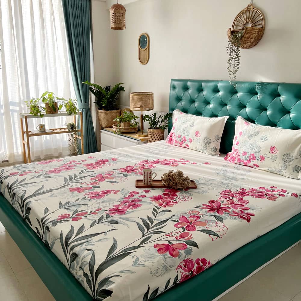 Cotton Bedsheet + AC Blanket Combo Pack - (Combo 17 - Majestic Pink and Grey + Tokyo)