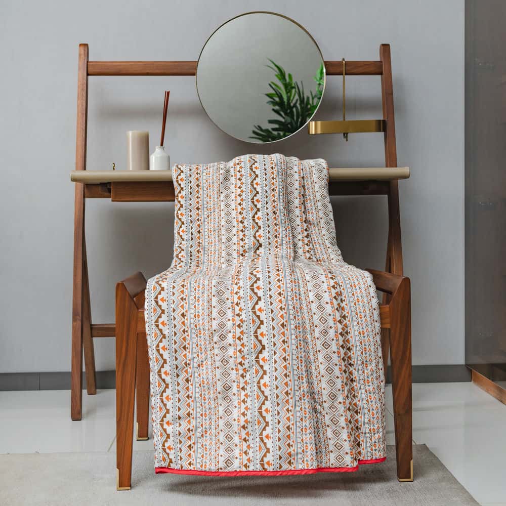 Cotton Bedsheet + AC Blanket Combo Pack - (Combo 18 - Floral feast Peach and Brown + Mexico)