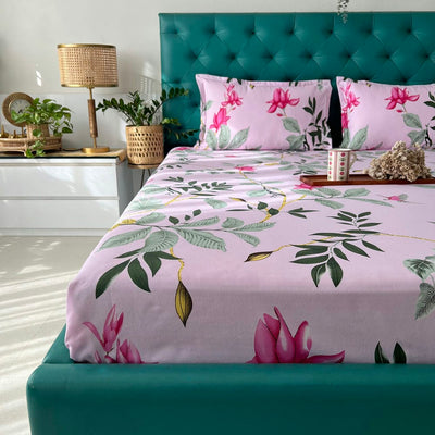 Cotton Bedsheet + AC Blanket Combo Pack - (Combo 21 - Bloom Ray Rose Pink + Jaipur)