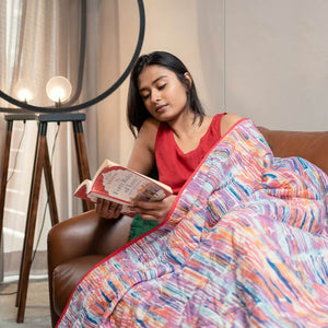 Cotton Bedsheet + AC Blanket Combo Pack - (Combo 21 - Bloom Ray Rose Pink + Jaipur)