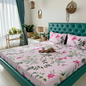Cotton Bedsheet + AC Blanket Combo Pack - (Combo 21 - Bloom Ray Rose Pink + Jaipur)