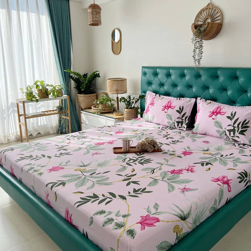 Cotton Bedsheet + AC Blanket Combo Pack - (Combo 21 - Bloom Ray Rose Pink + Jaipur)