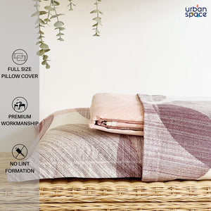 Fitted King Size Cotton Bedsheet - Oval Pink