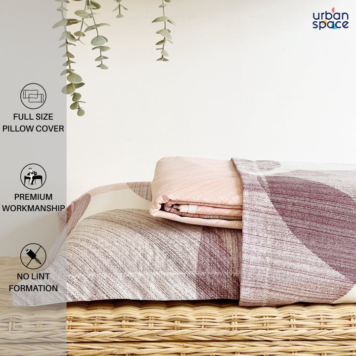 Fitted King Size Cotton Bedsheet - Oval Pink