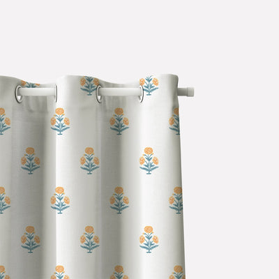 100% Cotton Curtains for Living Room, Bedroom curtains - Pack of 2 curtains, Sunflower - Yellow