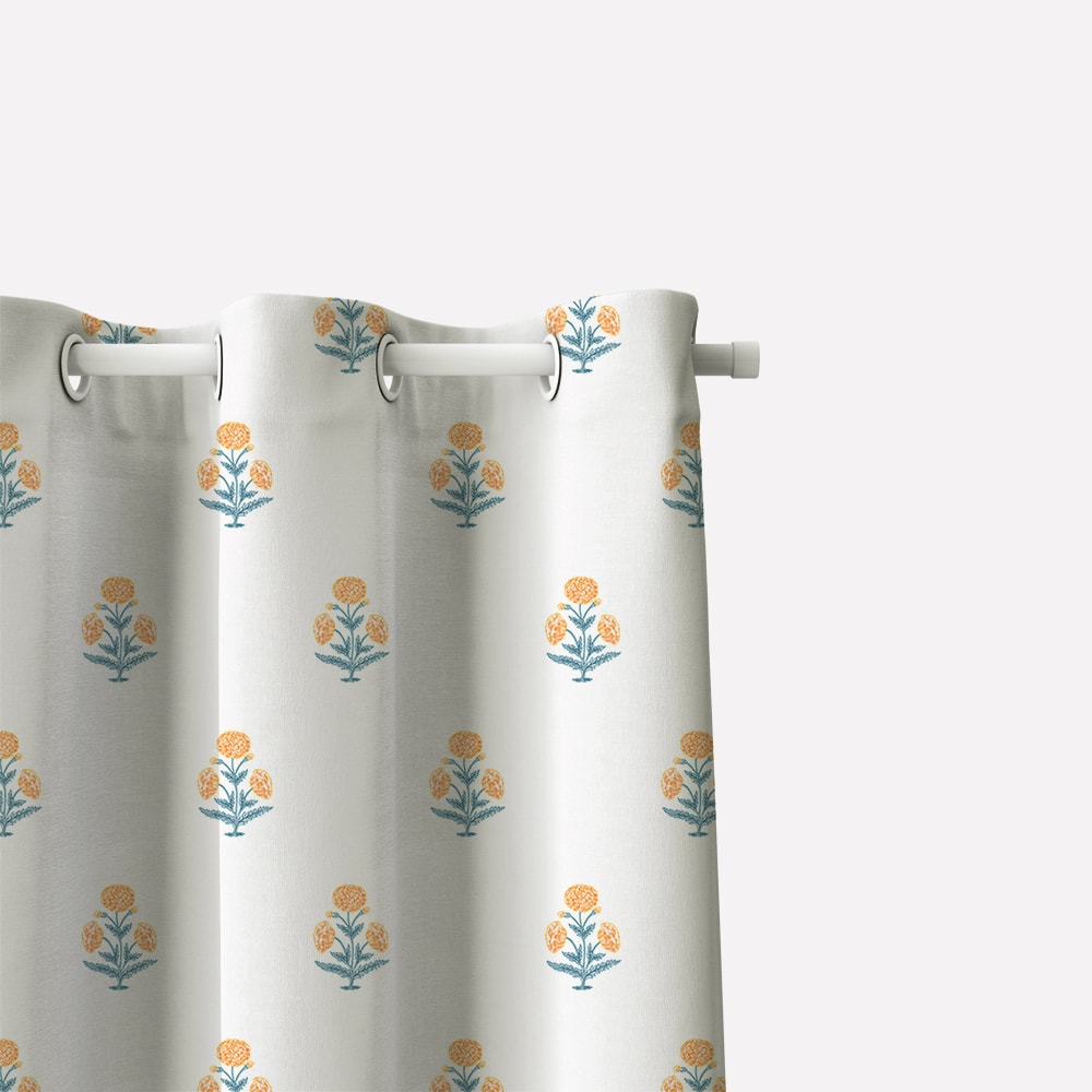 100% Cotton Curtains for Living Room, Bedroom curtains - Pack of 2 curtains, Sunflower - Yellow