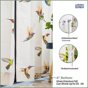 100% Cotton Curtains for Living Room, Bedroom curtains - Pack of 2 curtains, Macaw - Yellow