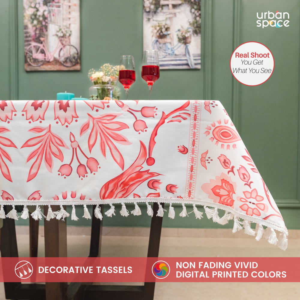 Sicilia : Anti Skid & Water resistant Linen textured Premium table cover for dining table - Rhythm