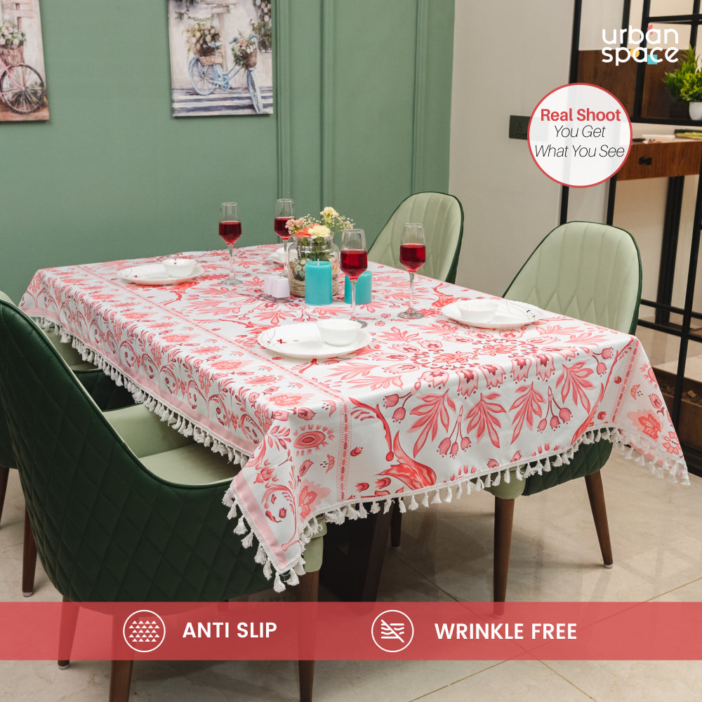 Sicilia : Anti Skid & Water resistant Linen textured Premium table cover for dining table - Rhythm