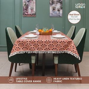 Sicilia : Anti Skid & Water resistant Linen textured Premium table cover for dining table - Chocolate Bouquet