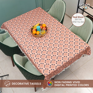 Sicilia : Anti Skid & Water resistant Linen textured Premium table cover for dining table - Chocolate Bouquet