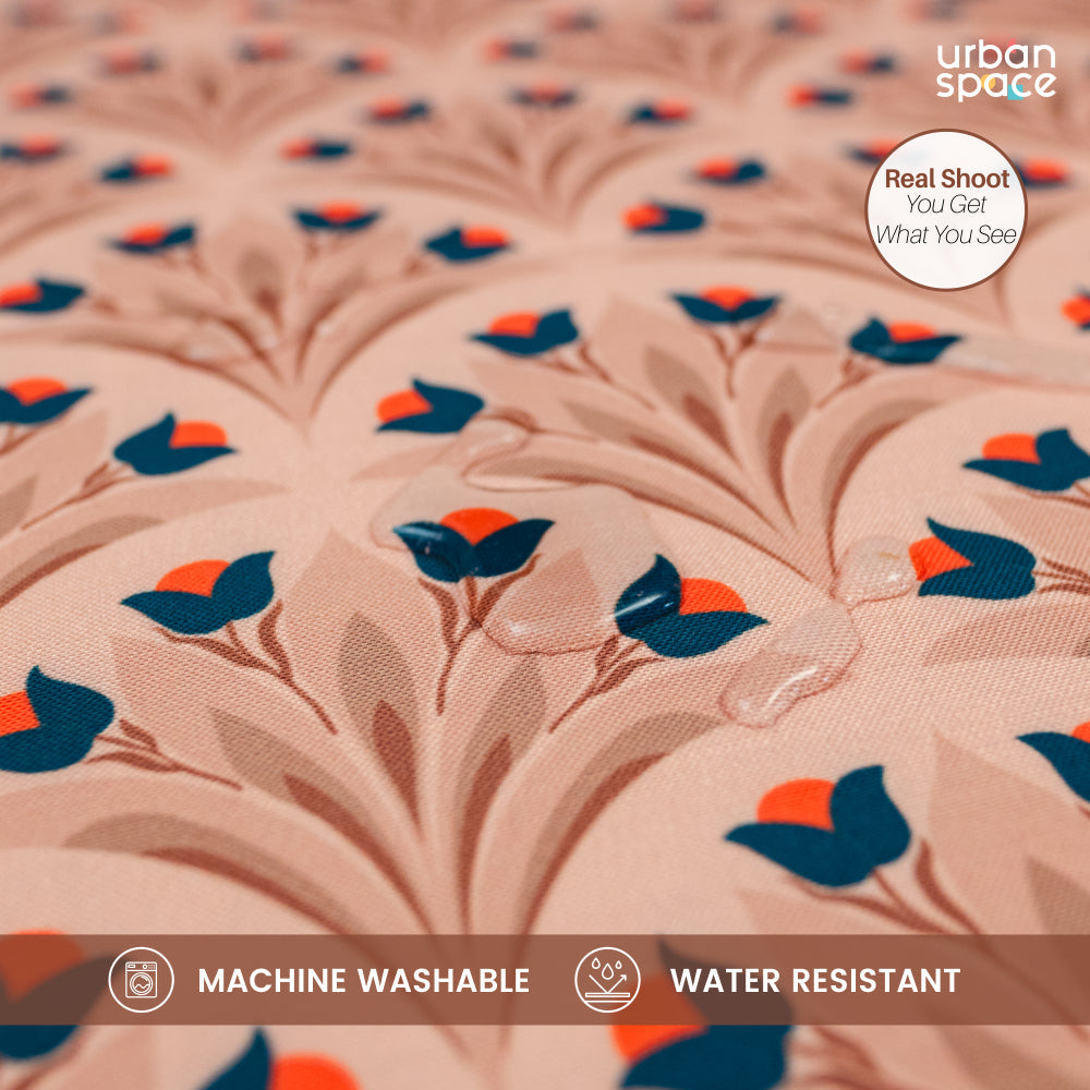 Sicilia : Anti Skid & Water resistant Linen textured Premium table cover for dining table - Chocolate Bouquet