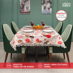 Sicilia : Anti Skid & Water resistant Linen textured Premium table cover for dining table - Lotus