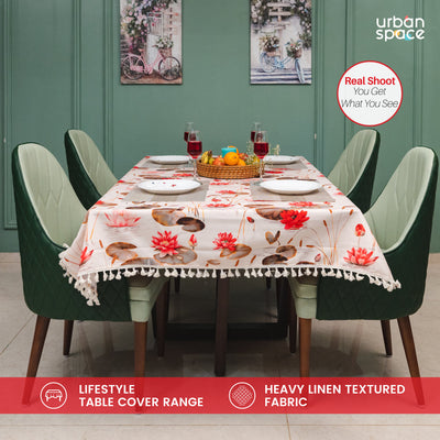 Sicilia : Anti Skid & Water resistant Linen textured Premium table cover for dining table - Lotus