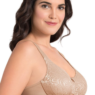 Ultimo Perfect Profile Non-Padded Wired Minimizer Bra - Lace Sandalwood