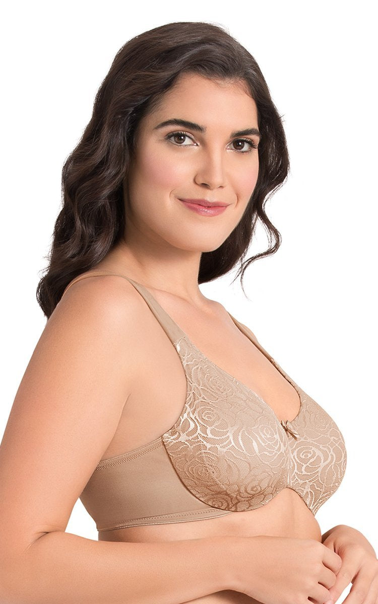 Ultimo Perfect Profile Non-Padded Wired Minimizer Bra - Lace Sandalwood