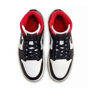 Wmns Air Jordan 1 Mid Black Sail Gym Red