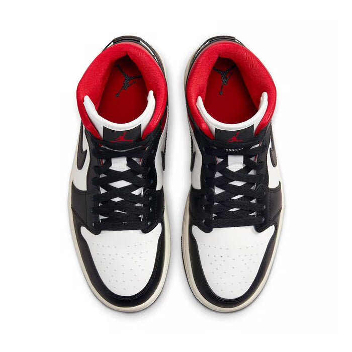 Wmns Air Jordan 1 Mid Black Sail Gym Red