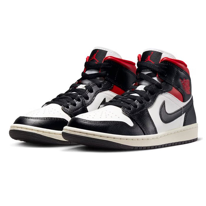 Wmns Air Jordan 1 Mid Black Sail Gym Red