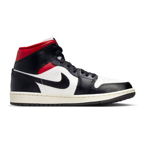 Wmns Air Jordan 1 Mid Black Sail Gym Red