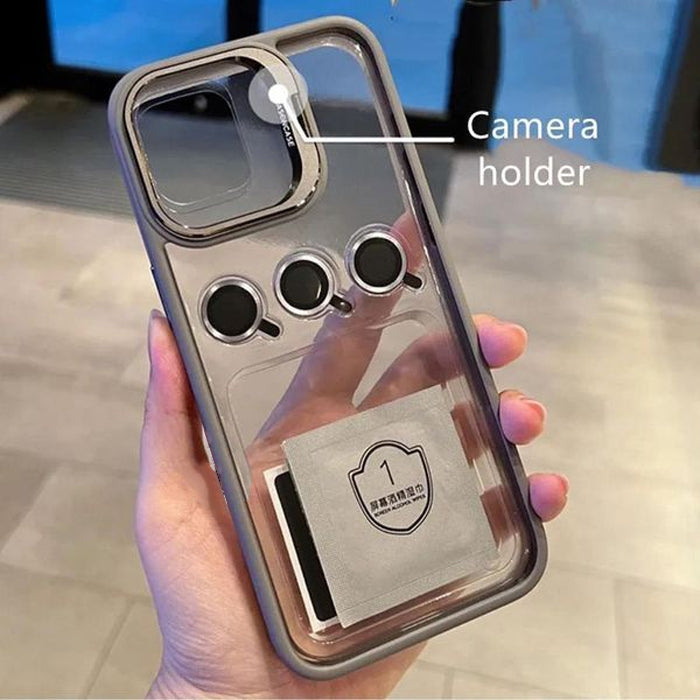 iPhone 15 Series Luxury Camera Lens Flip Bracket Case