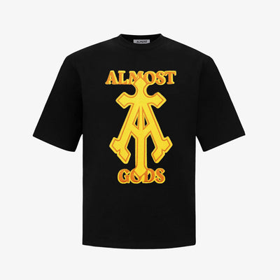 ALMOST GODS | ALPHA CROSS SPRAY PAINT TEE { BLACK