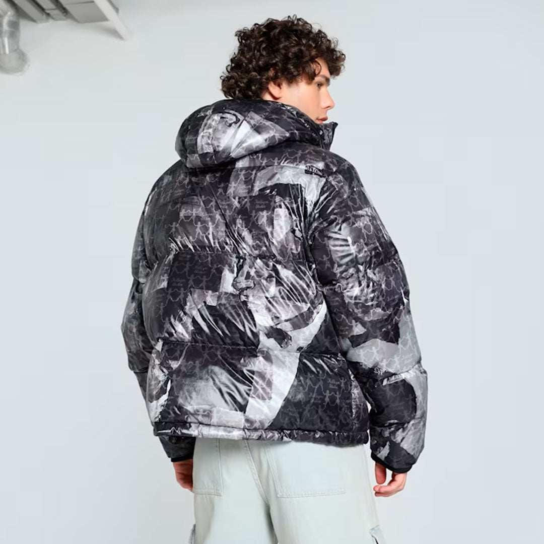 PUMA | X KIDSUPER ALL OVER PRINT PUFFER { BLACK