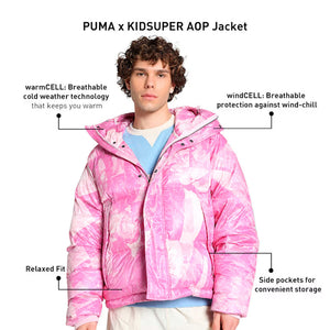 PUMA | X KIDSUPER ALL OVER PRINT PUFFER { PEARL PINK