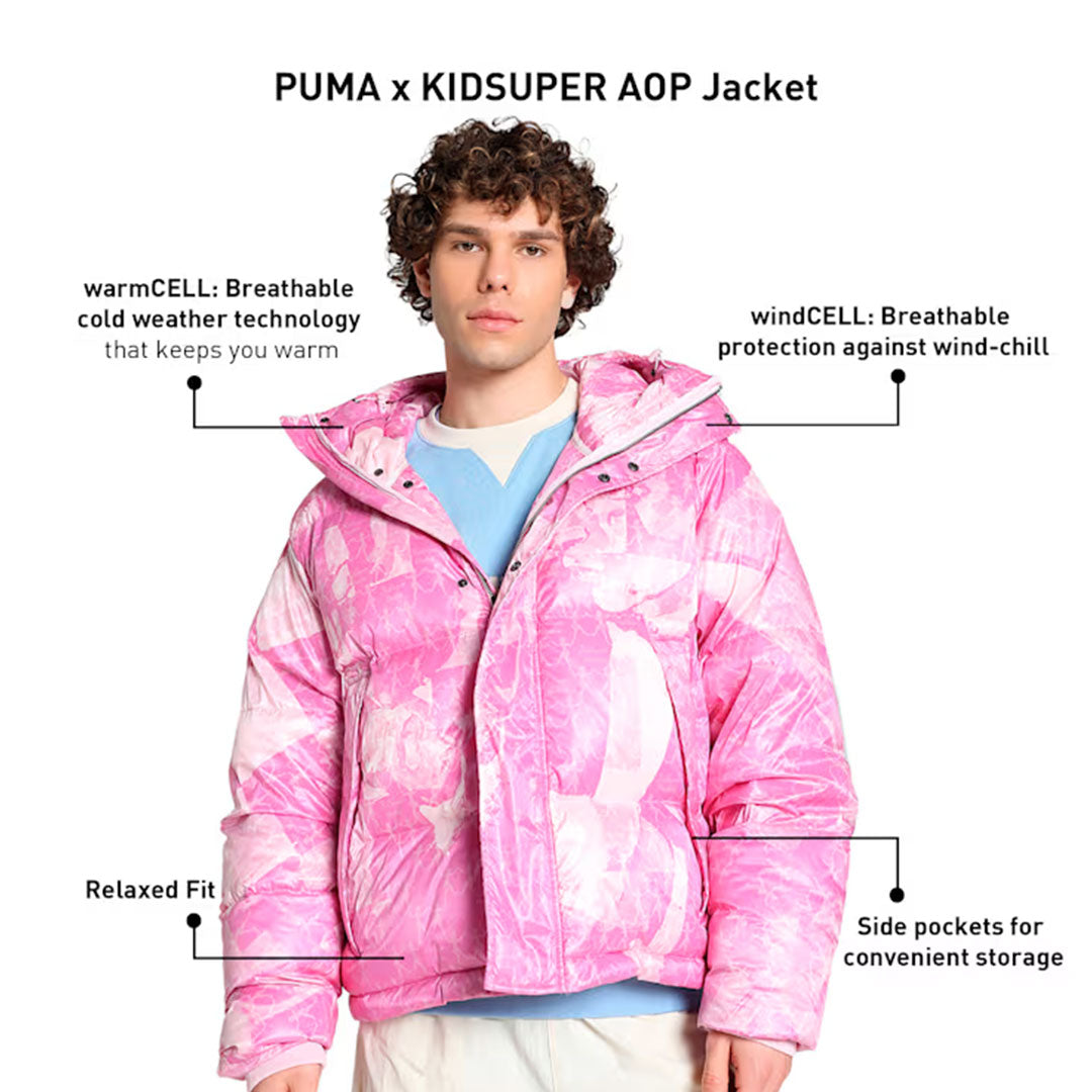 PUMA | X KIDSUPER ALL OVER PRINT PUFFER { PEARL PINK