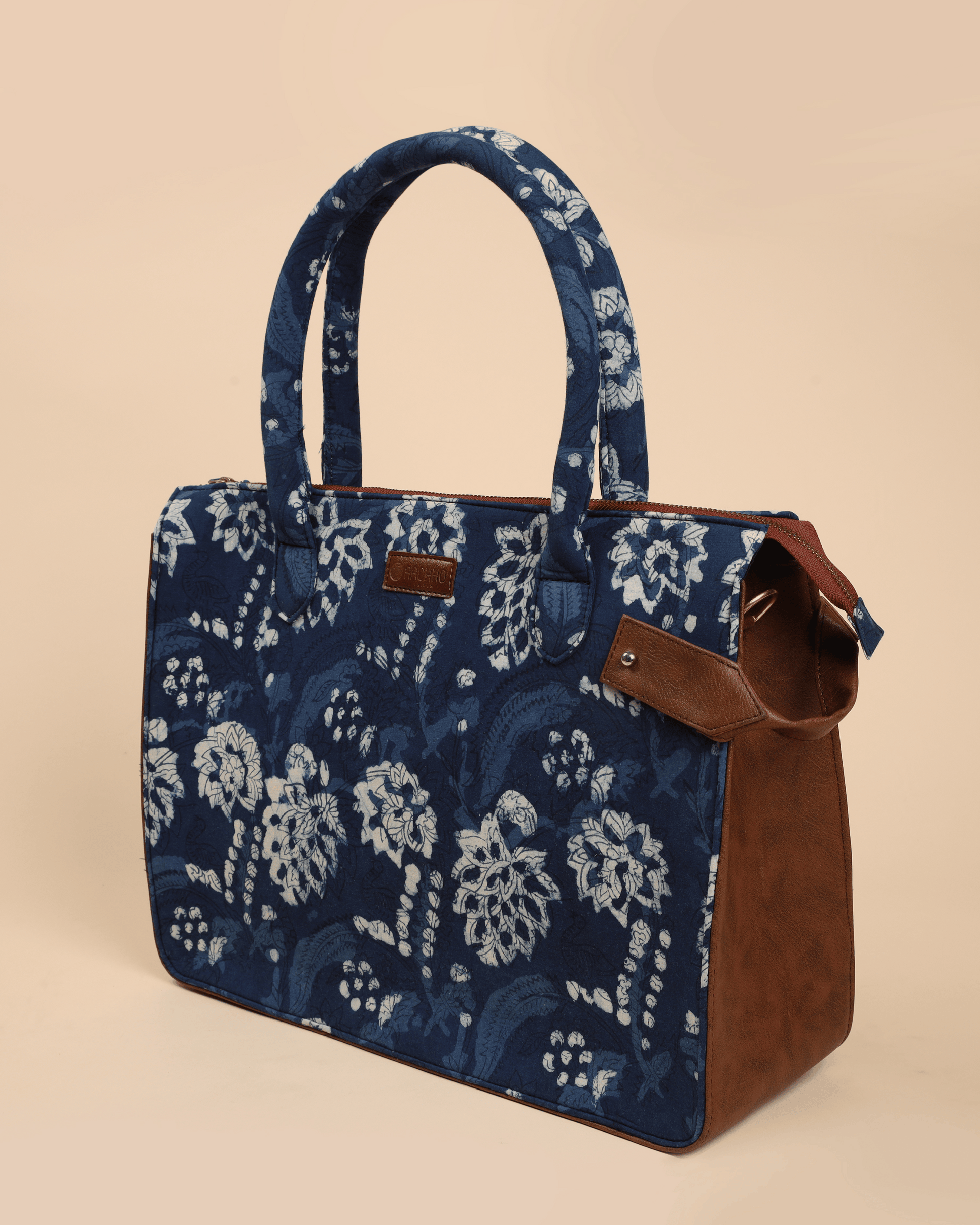 Tidal Blue Handblock Shoulder Bag