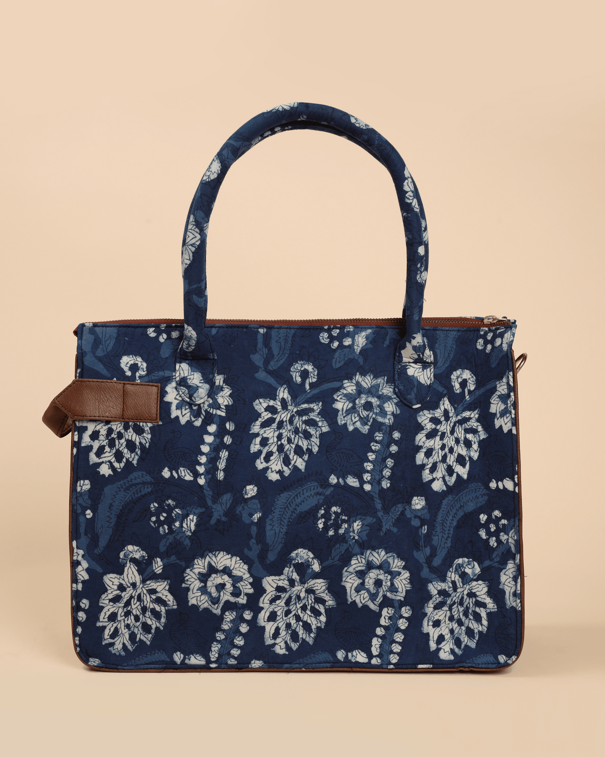Tidal Blue Handblock Shoulder Bag