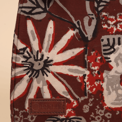 Caramel Couture Handblock Baguette Bag