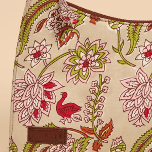Pale Primrose Handblock Baguette Bag