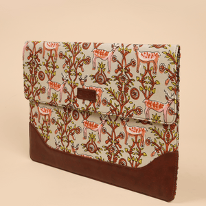 Ivory Meadows Handblock Laptop Sleeve