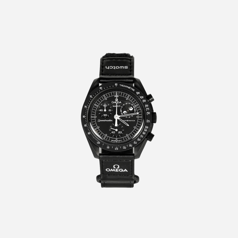 SWATCH X OMEGA BIOCERAMIC MOONSWATCH MISSION TO MOONPHASE SNOOPY BLACK