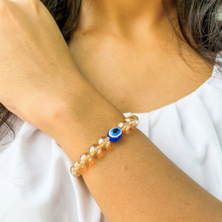 Citrine Dream Evil Eye Stone Bracelet For Women