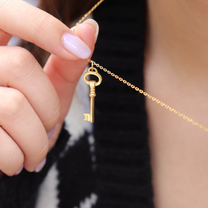 Gold Key Charm Necklace