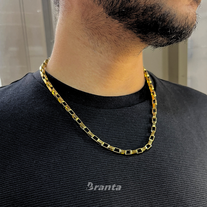 Branta Square-Link Statement Necklace For Men (21 Inch)