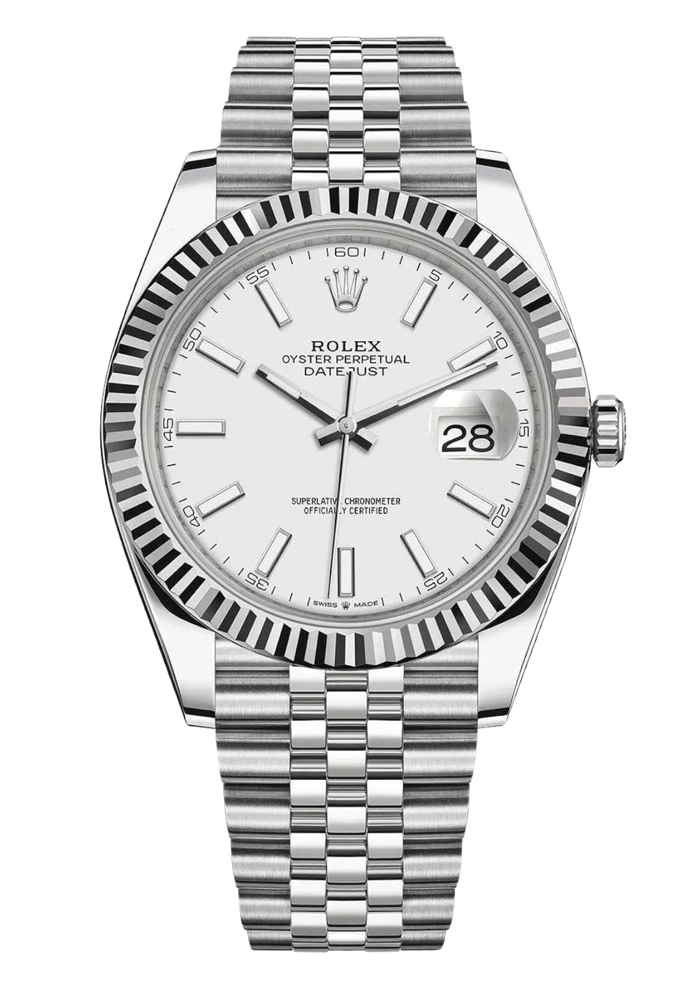 Rolex Datejust 41mm White Dial Jubilee Bracelet