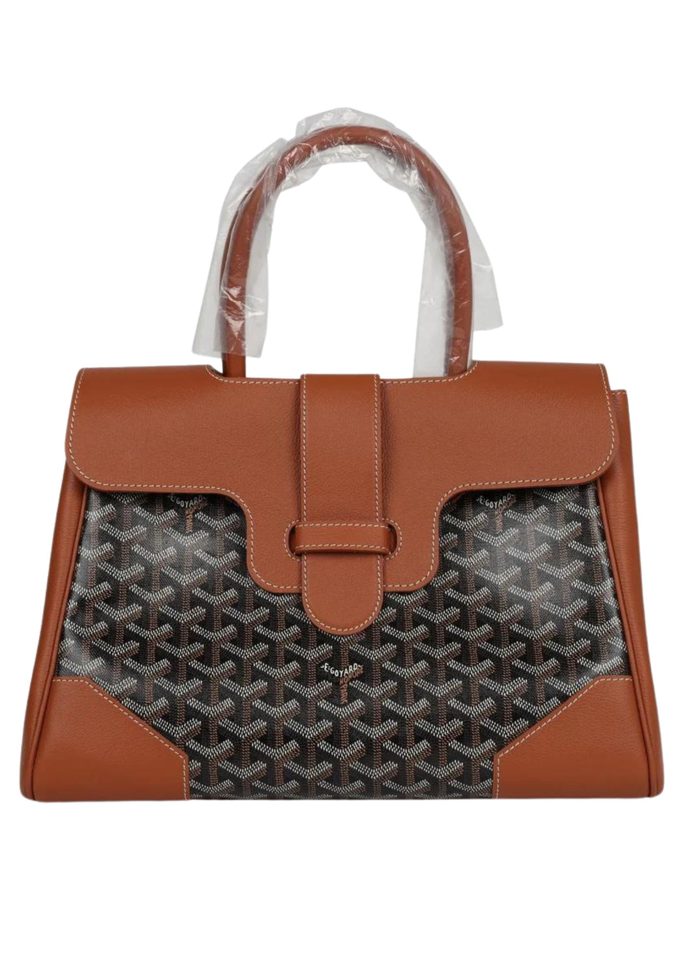 Goyard Saigon Tote Black & Brown Goyardine Canvas Palladium Hardware
