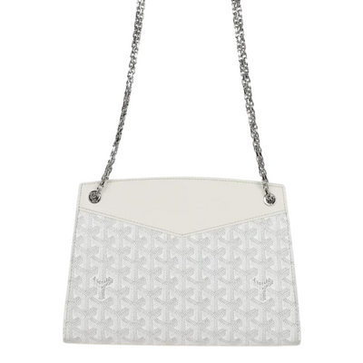 Goyard Rouette Structure PM Bag White Goyardine Palladium Hardware