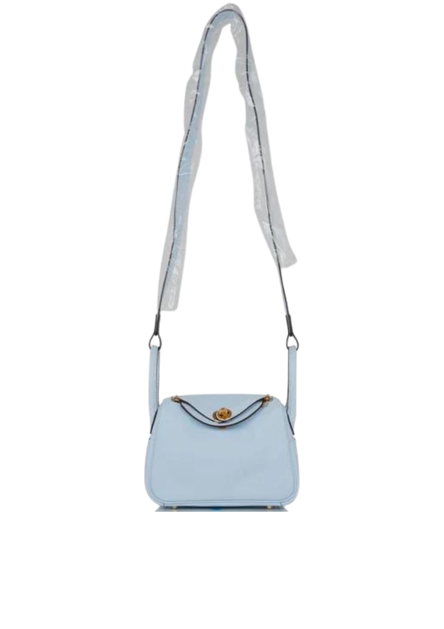 Hermès Mini Lindy Bleu Brume Swift Gold Hardware