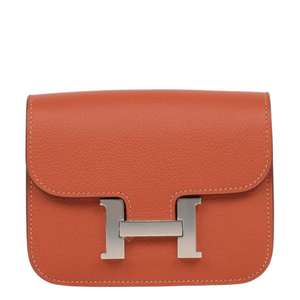 Hermès Constance Slim Wallet Brique Evercolor Palladium Hardware
