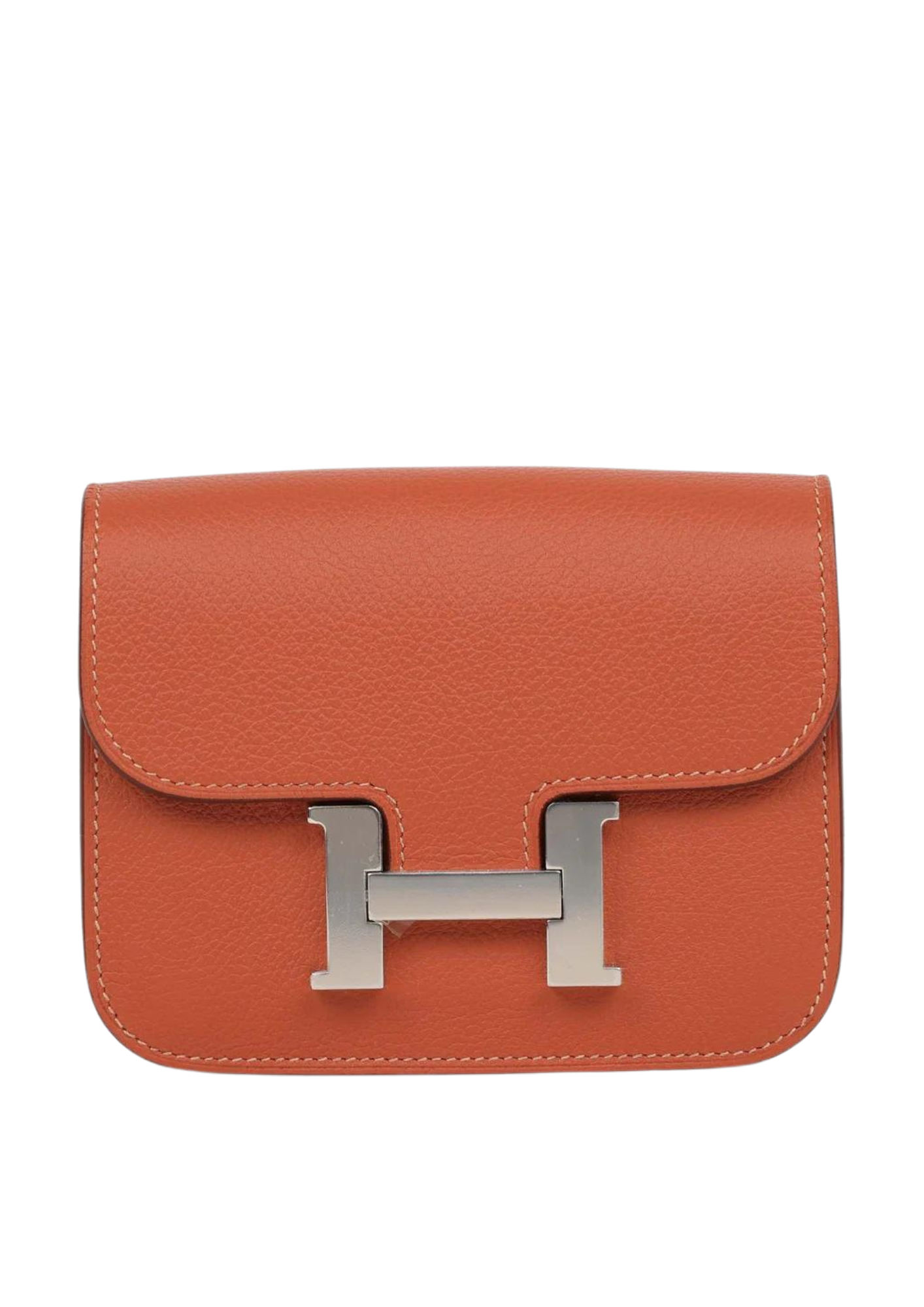 Hermès Constance Slim Wallet Brique Evercolor Palladium Hardware