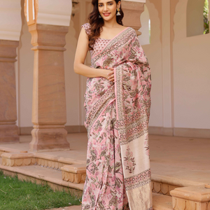 Aradhna Handblock Chanderi Saree