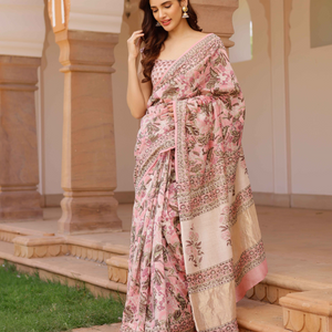Aradhna Handblock Chanderi Saree