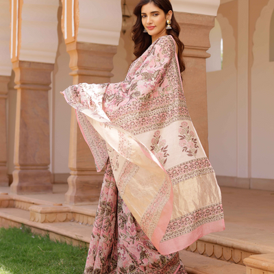 Aradhna Handblock Chanderi Saree