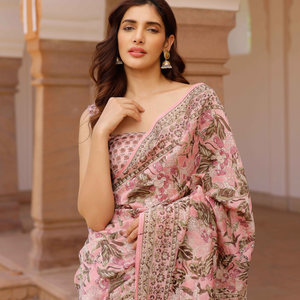 Aradhna Handblock Chanderi Saree