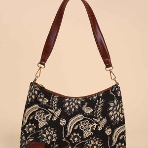Black Onyx Handblock Baguette Bag