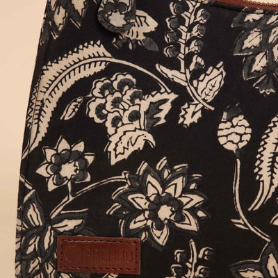 Black Onyx Handblock Baguette Bag